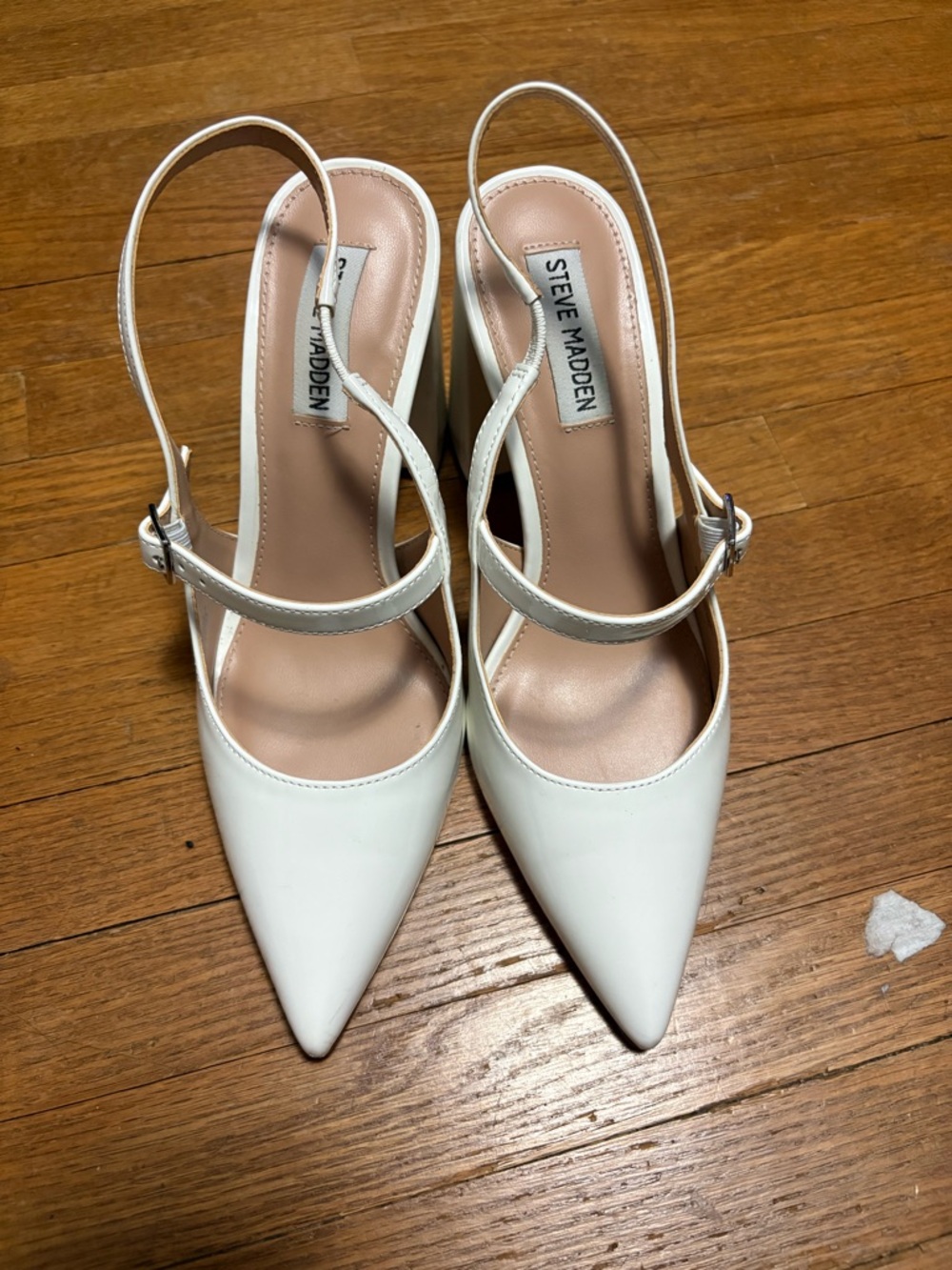 Steve Madden Maegan White Patent Heel
